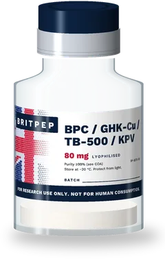 BPC-157 / GHK-Cu / TB-500 / KPV blend research peptide vial