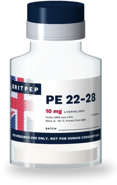 PE 22-28 research peptide vial